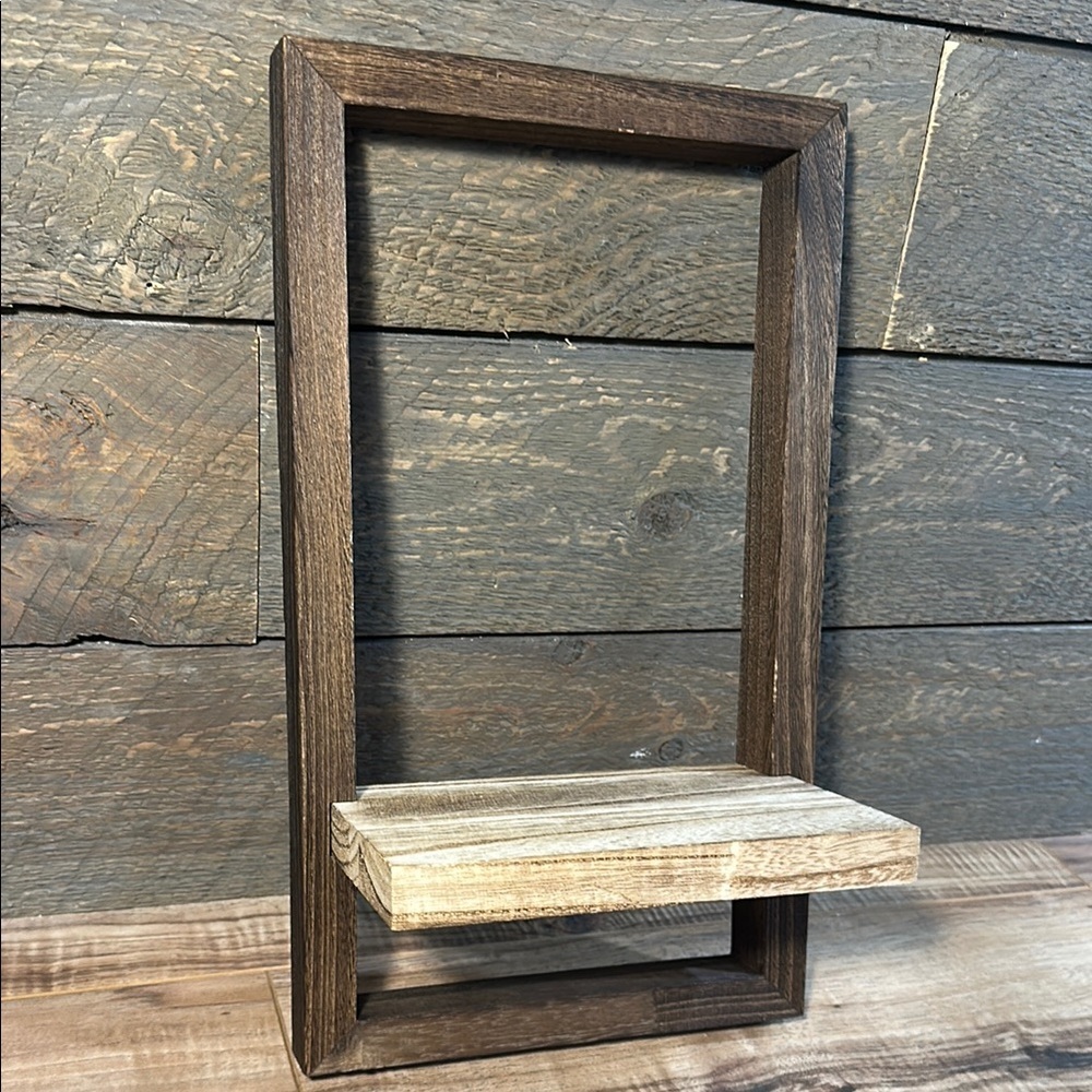 Wall Shelf Rustic Wooden Wall Hanging Lightweight Shelving Farmhouse 8" x 14" - Picture 3 of 7